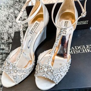 Badgley Mischka Crystal Wedged Heel